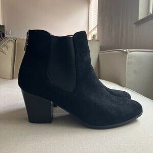 ⚫ ANDREW GELLER Black Suede Heal Ankle BOOTIES ⚫